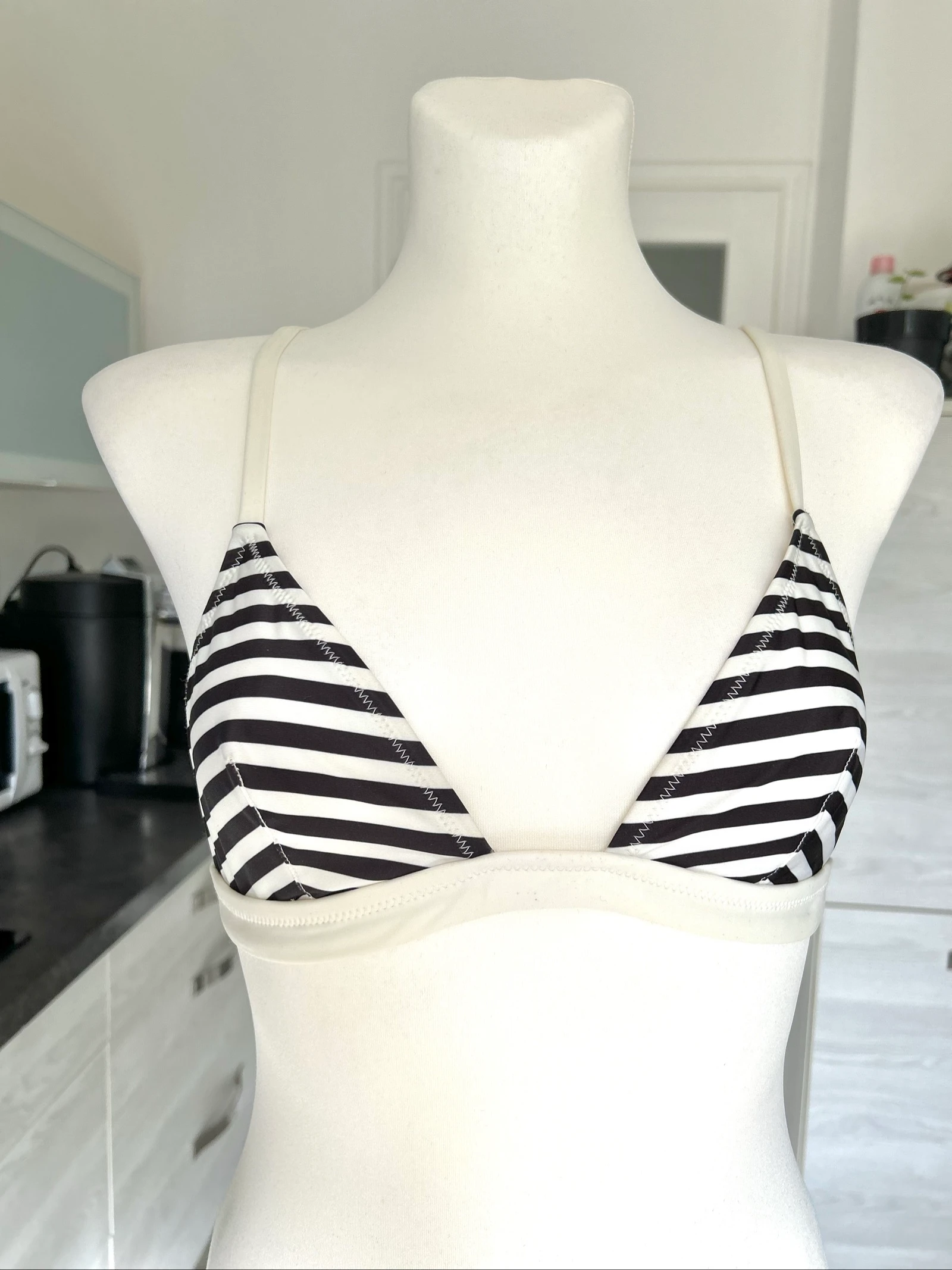 Biquíni listrado preto e branco em poliamida Tamanho M 38 Solid & Striped – photo 9